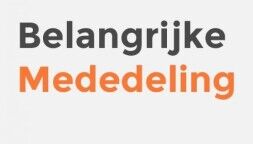 Belangrijke mededeling!