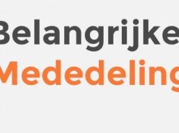 Belangrijke mededeling!