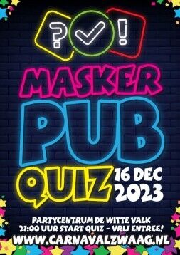 Vanavond MaskerPubQuiz!