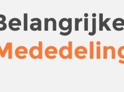 Belangrijke mededeling!